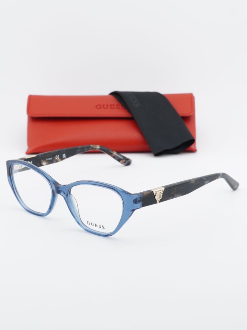 Guess GU50162 090 Square Eyeglasses 51mm - Blue